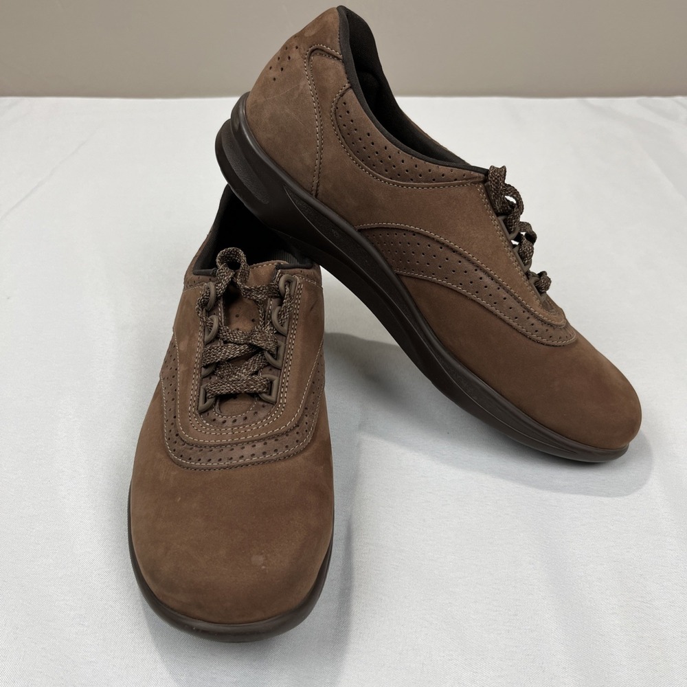 SAS Walk Easy Comfort Shoes Womens 11N Narrow Brown Nubuck Leather Walking‎ USA